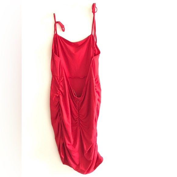 Anthropologie Hutch Womens Red Sleeveless Ruched Mini Asymmetrical Size XL - Picture 7 of 11